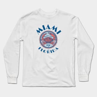 Miami, Florida, with Stone Crab on Wind Rose Long Sleeve T-Shirt